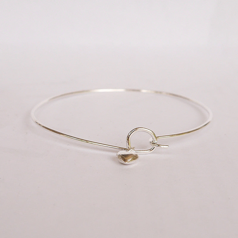Sterling Hook On Bracelet with Heart