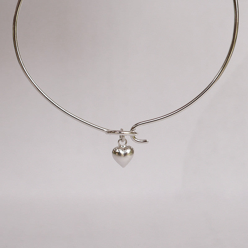 Sterling Hook On Bracelet with Heart