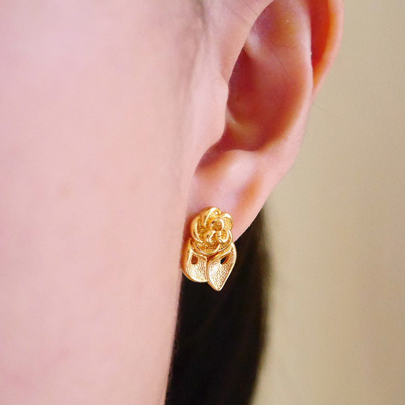 Gold Rose Studs