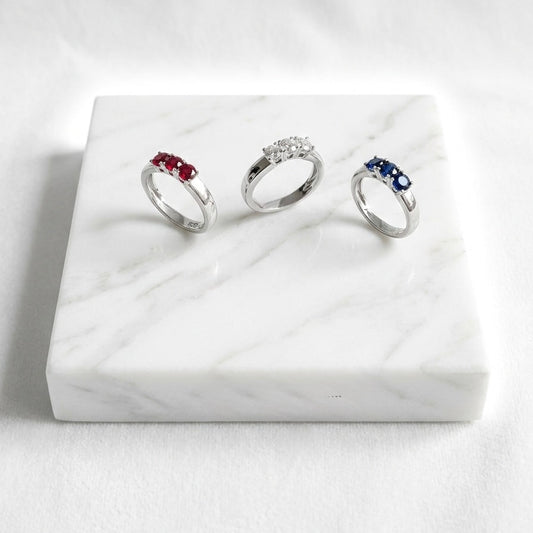 Heirloom Gemstone Ring: Midnight Sapphire, Ruby Red & Classic Brilliance