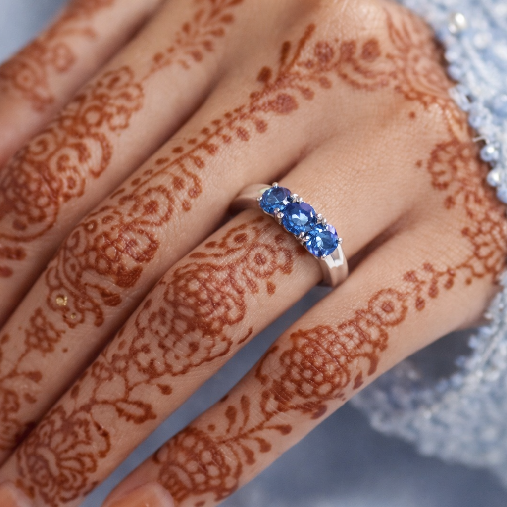 Heirloom Gemstone Ring: Midnight Sapphire, Ruby Red & Classic Brilliance