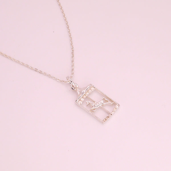 Whirl Of Joy Carousel Merry-Go-Round Horse Sterling Silver Necklace 18'' Length