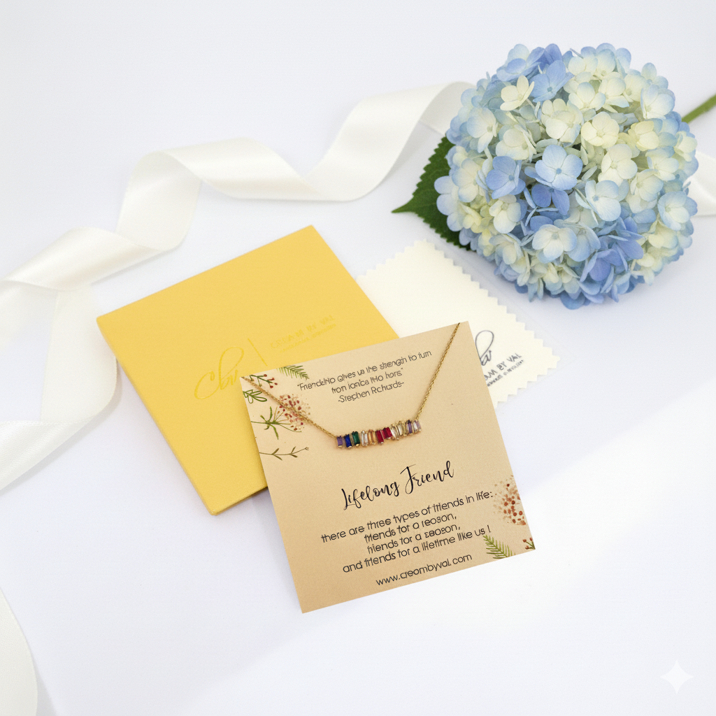 Lifelong Friend Rainbow Gem Gold Plated Necklace