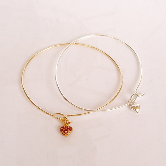 Sterling Hook On Bracelet with Heart