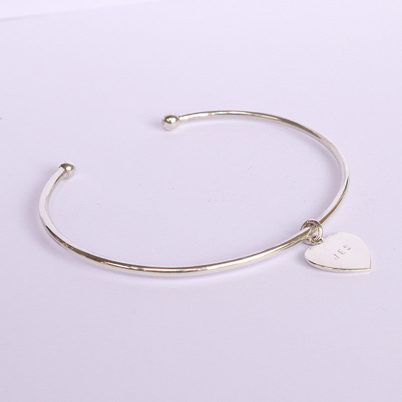 Personalized Cuff Bracelet with Love Tag