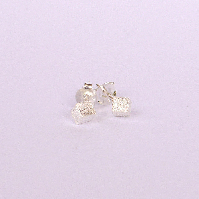Tiny Cube Stardust Studs Earrings