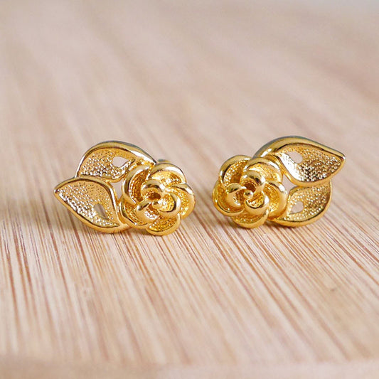 Gold Rose Studs