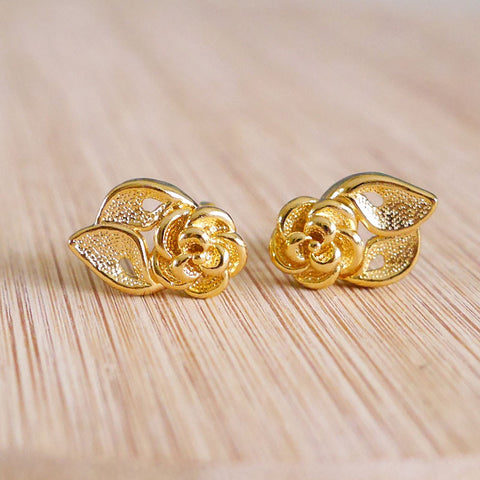 Gold Rose Studs