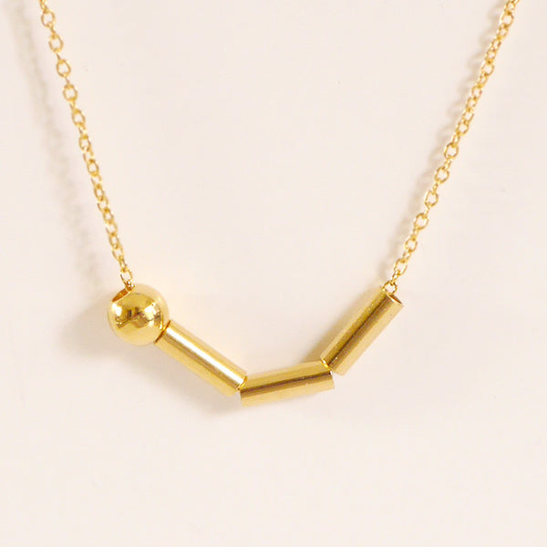 Morse Code Necklace Gold