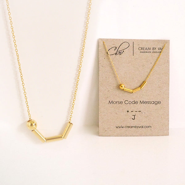 Morse Code Necklace Gold