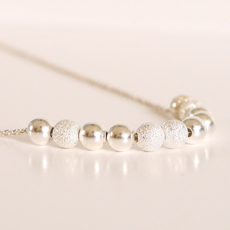 Morse Code Necklace Sterling Silver Beads