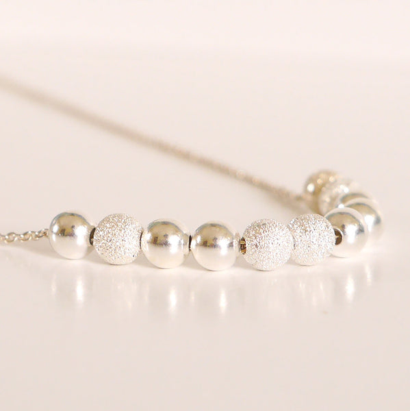 Morse Code Necklace Sterling Silver Beads