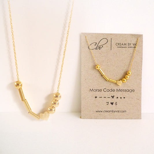 Morse Code Necklace With Love Charm