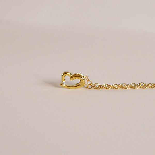Gold Heart Mom Necklace