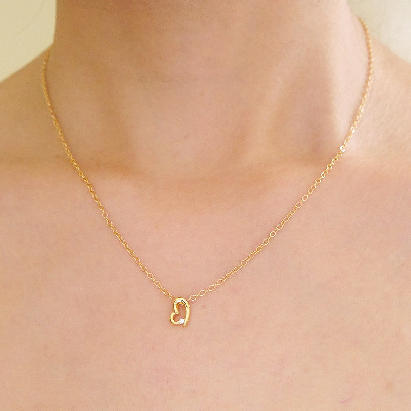 Gold Heart Mom Necklace