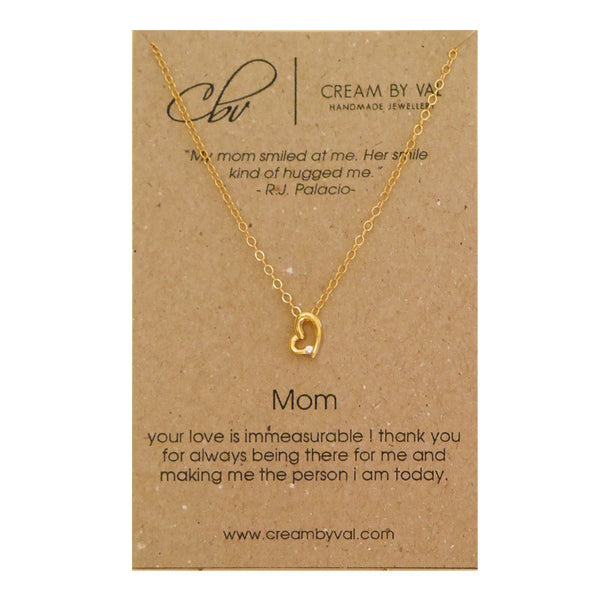 Gold Heart Mom Necklace