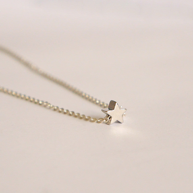 Tiny Shining Star Sterling Silver Necklace