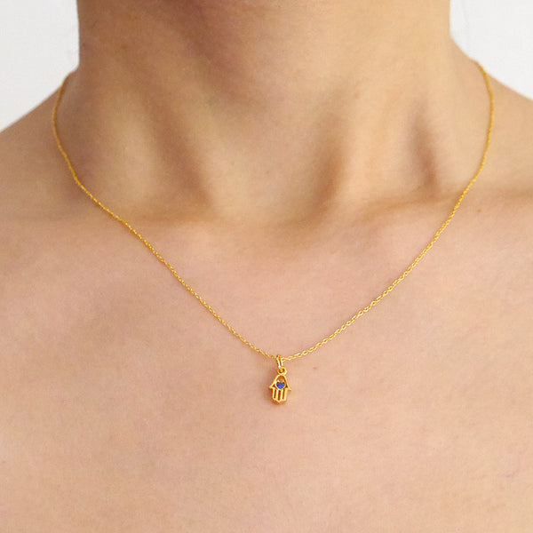 Hamsa Necklace Gold