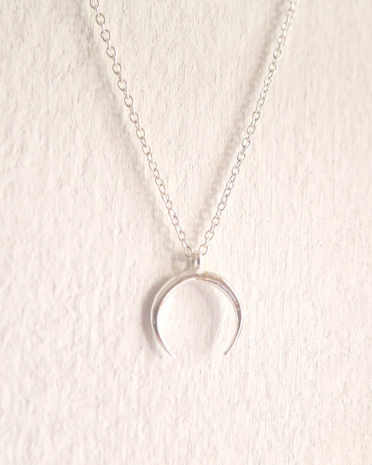 silver crescent necklace