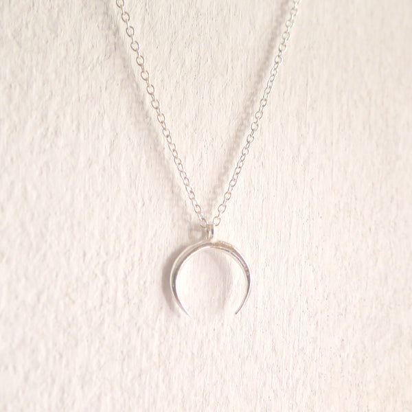 silver crescent necklace
