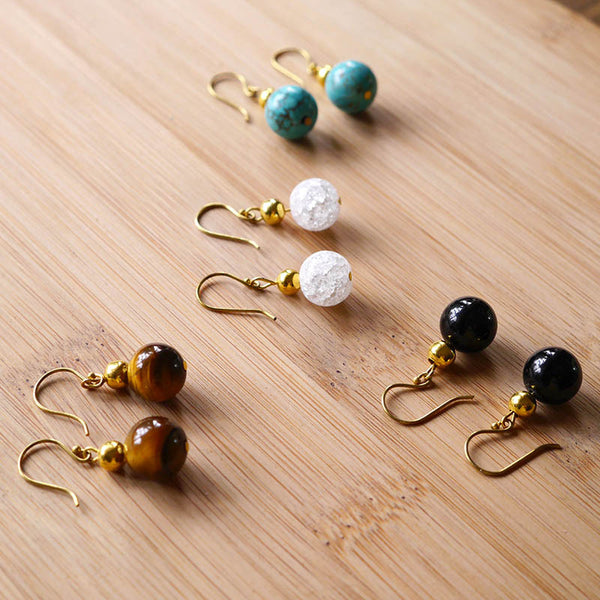 Gold Bead Hook On Earrings