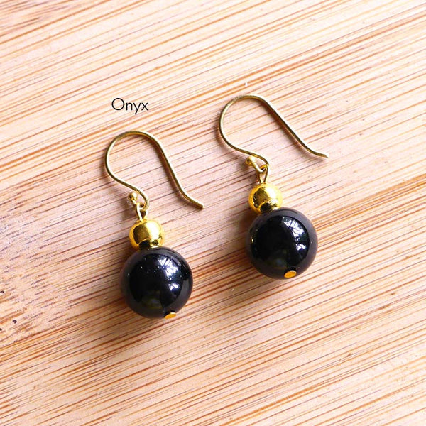 Gold Bead Hook On Earrings