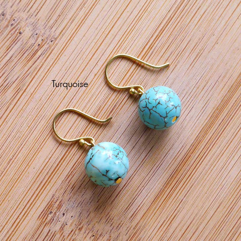 Gemstone Hook On Earrings